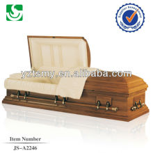 Classic American solid wooden coffin casket for burial